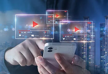 Video ads floating above a phone screen